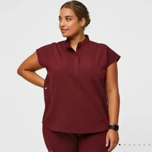 Figs Scrub Top Sleeveless XXL Technical Collection Brown Pockets Medical Roomy